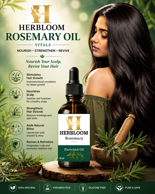 🌿 HERBLOOM Rosemary Oil – Nourish, Strengthen &amp; Revive